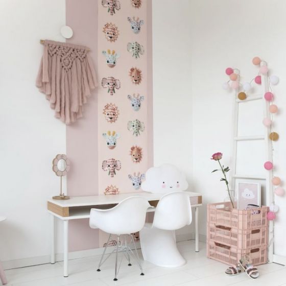 Hoopvol Ondraaglijk Dempsey Behang dieren jungle roze Studio Ditte wilde dieren behang - Retro Baby Shop